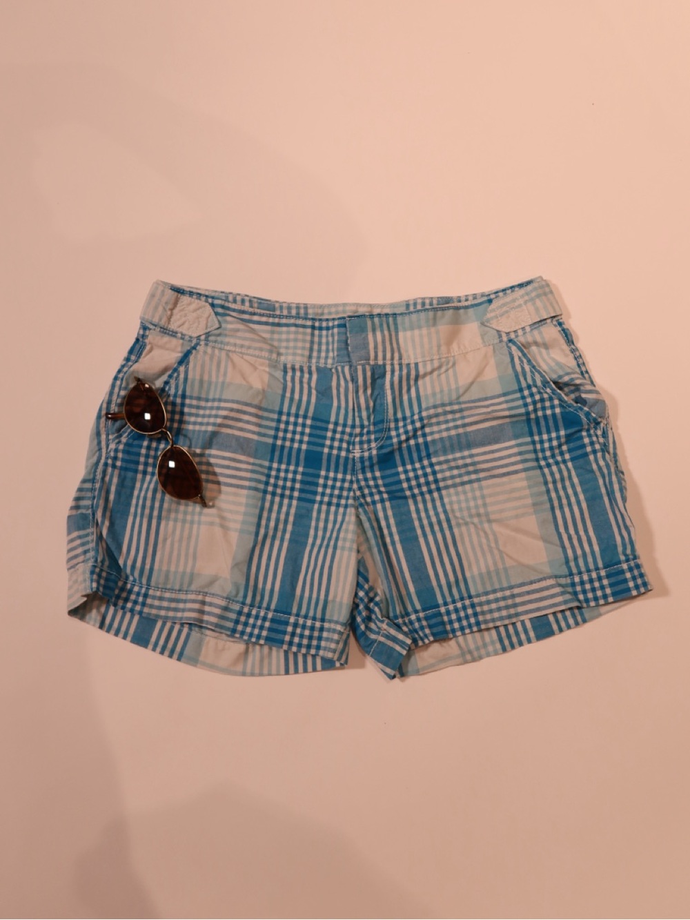 Y2K Old Navy Blue Plaid Preppy Shorts – Size 6